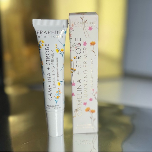 Nib SERAPHINE BOTANICALS Camelina + Strobe Luminizing Primer Makeup - Picture 6 of 9